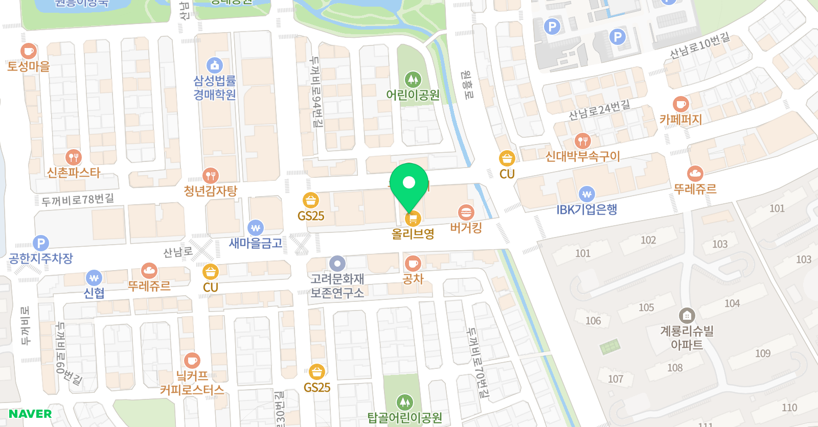 탑매쓰 수학학원 산남 위치