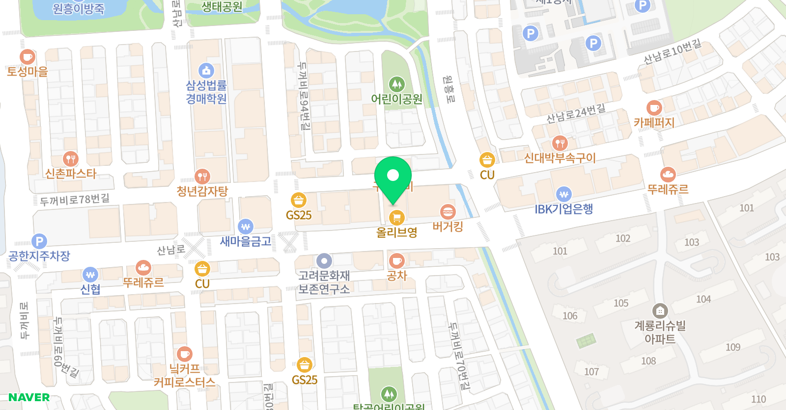EiE고려대어학원 청주산남캠퍼스 위치