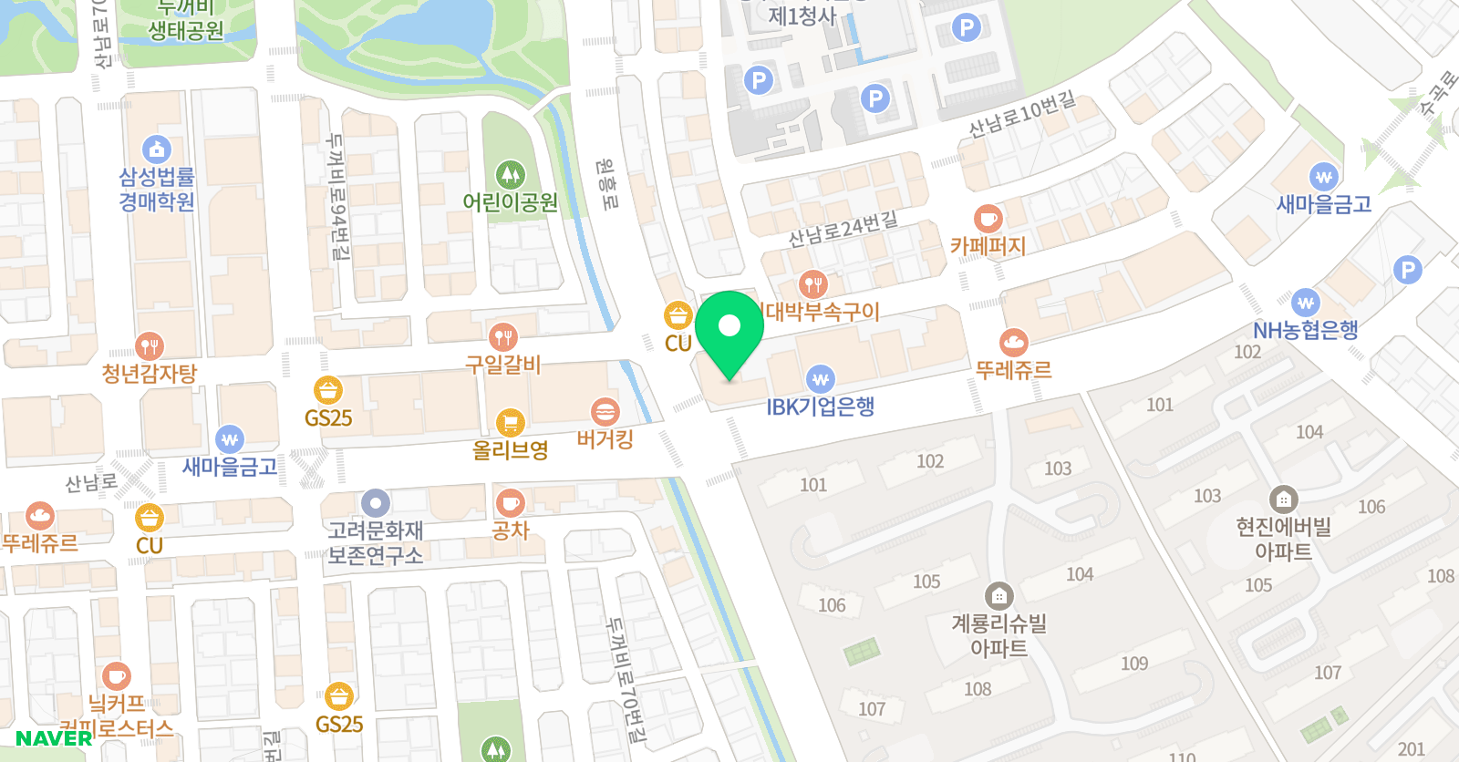 합기도 하랑 키즈짐 산남점 위치