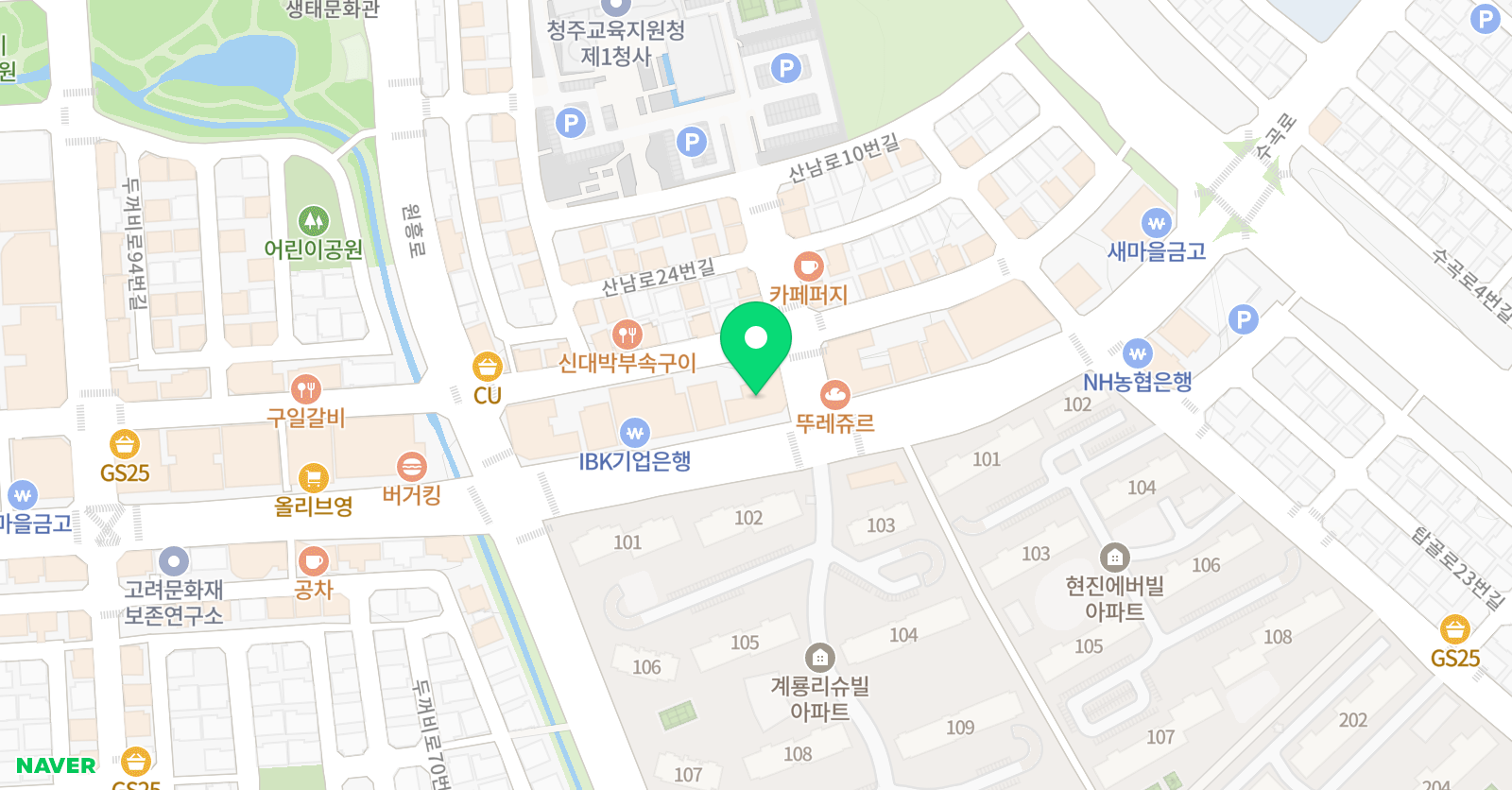 산남유투엠 수학학원 2관 위치