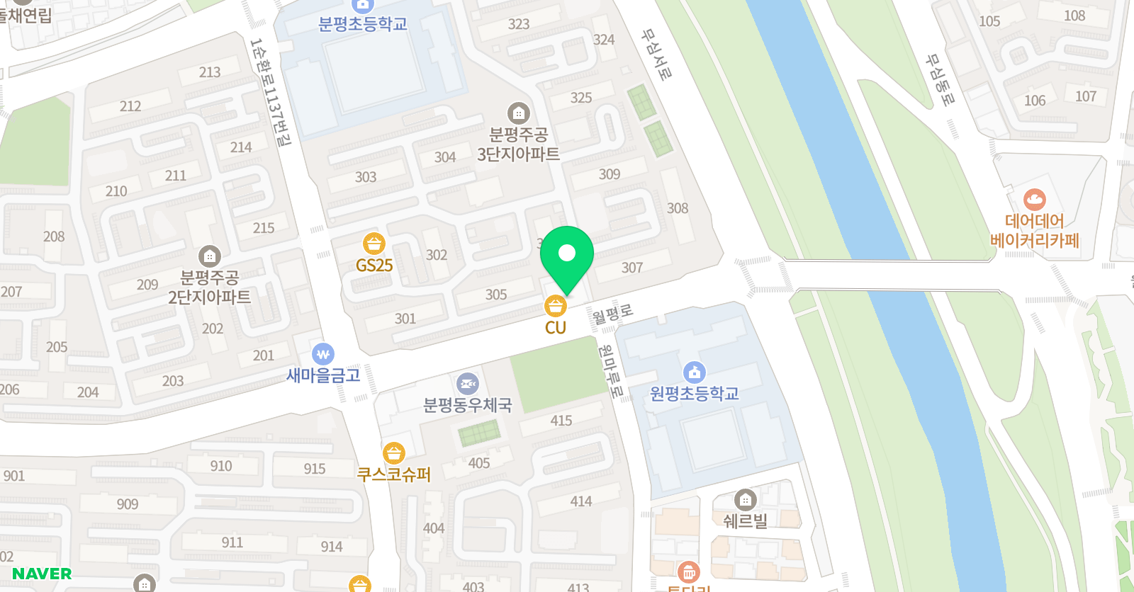 합기도하랑 키즈짐 분평점 위치