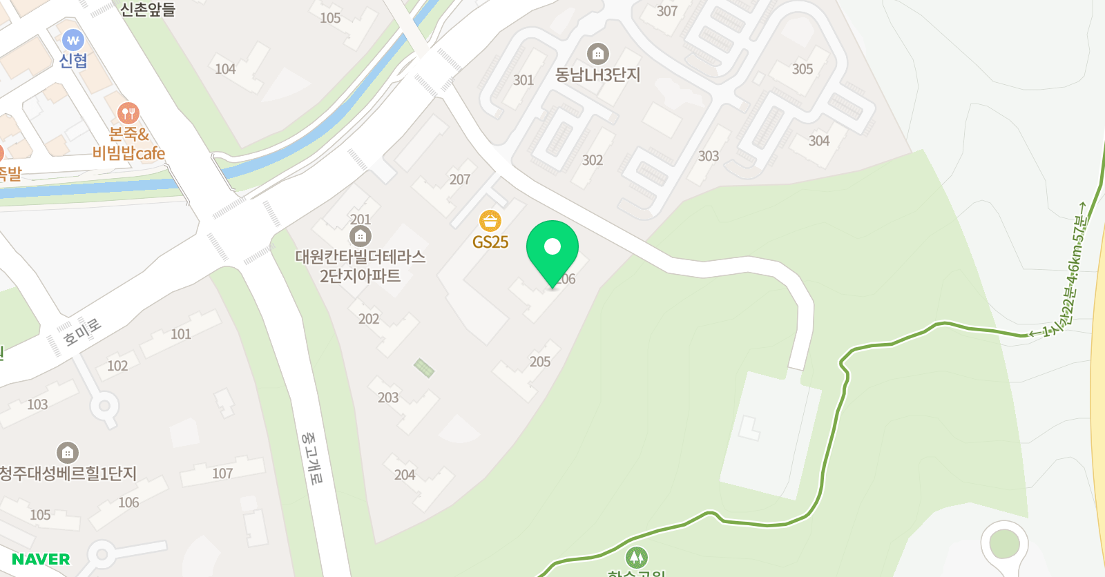 아소비 청주용암대원2단지점 위치