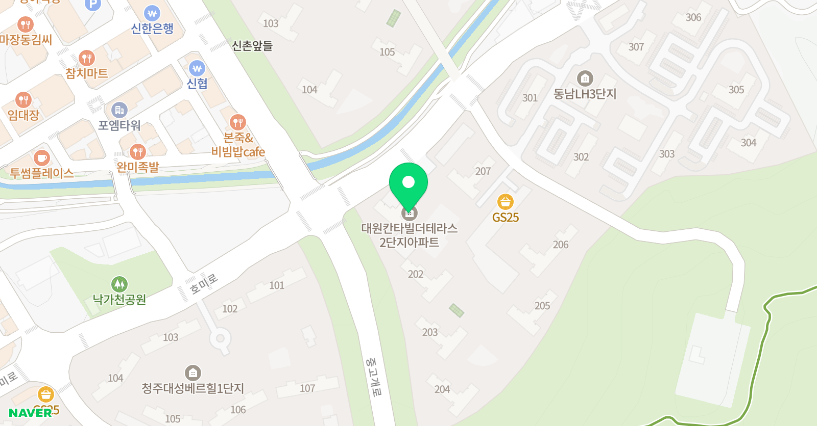 나라찬태권도 위치
