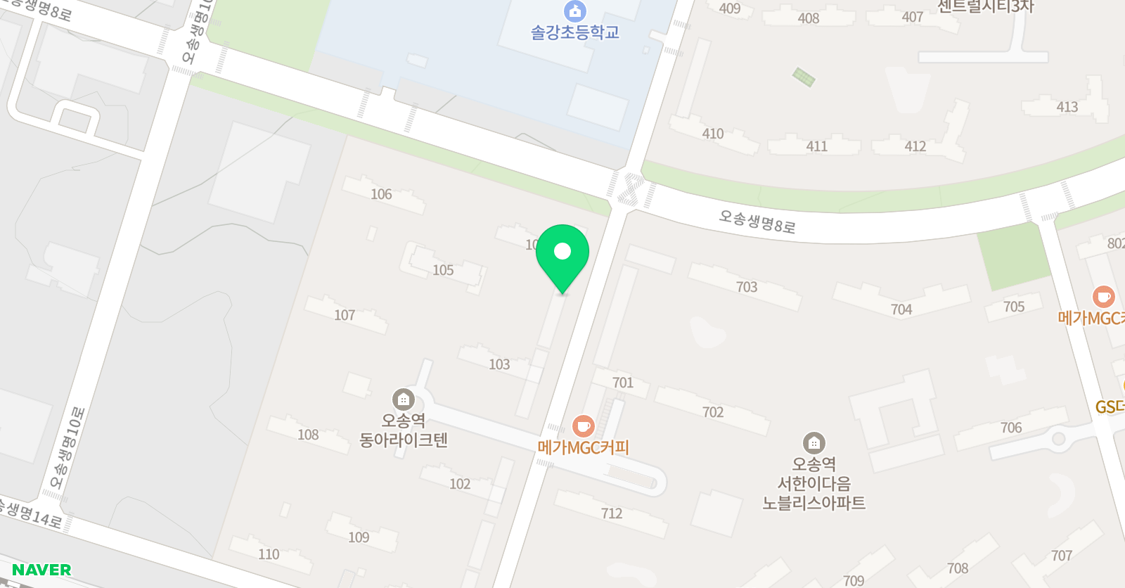 티클래스 오송솔강학원 위치