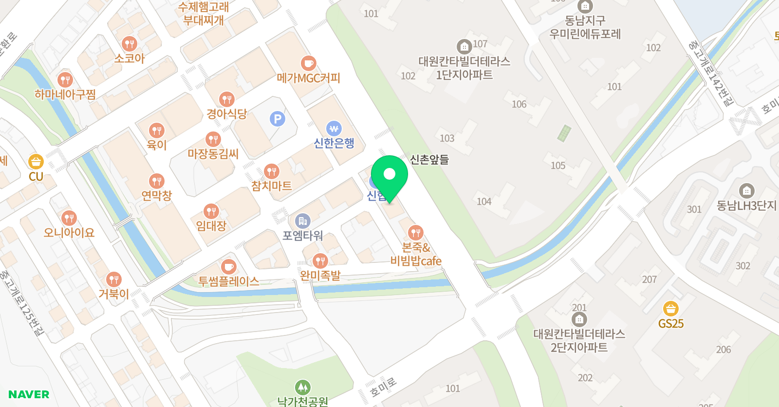 원 학원 위치