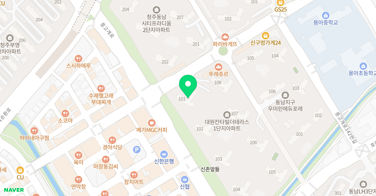 아트앤하트 청주용암동방문미술 위치