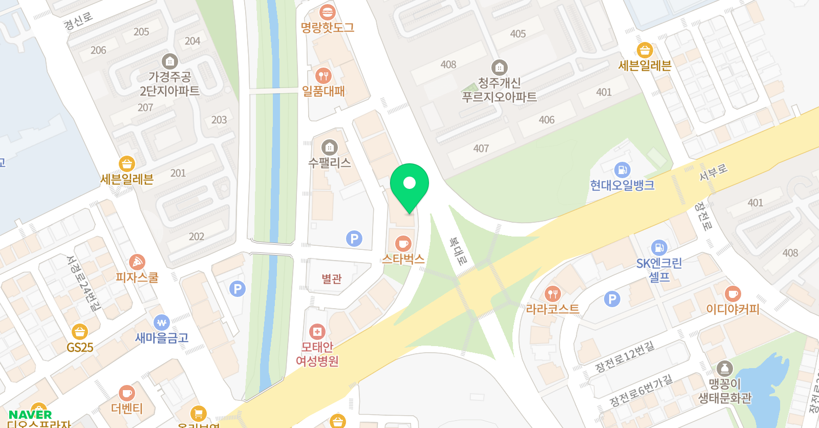 영어종결센터 개신 학원 위치