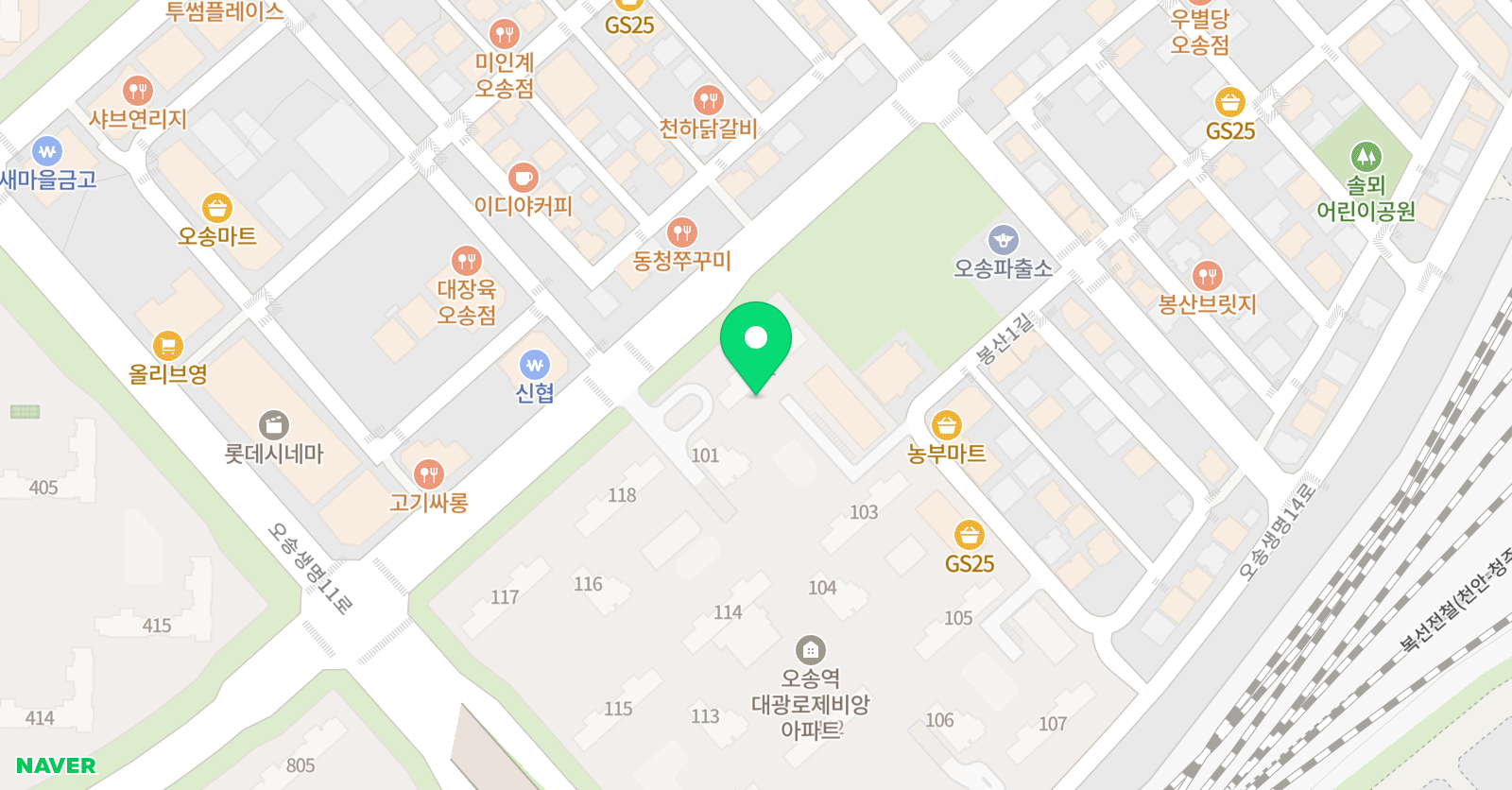 뮤엠 영어 오송대광NEST 위치