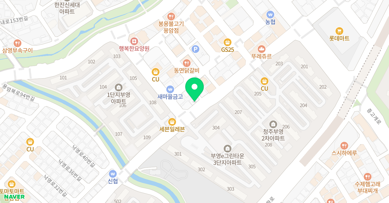 용암드림탑 학원 위치