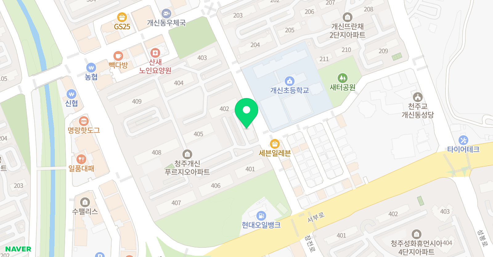 미래엔 영어학원 개신점 위치