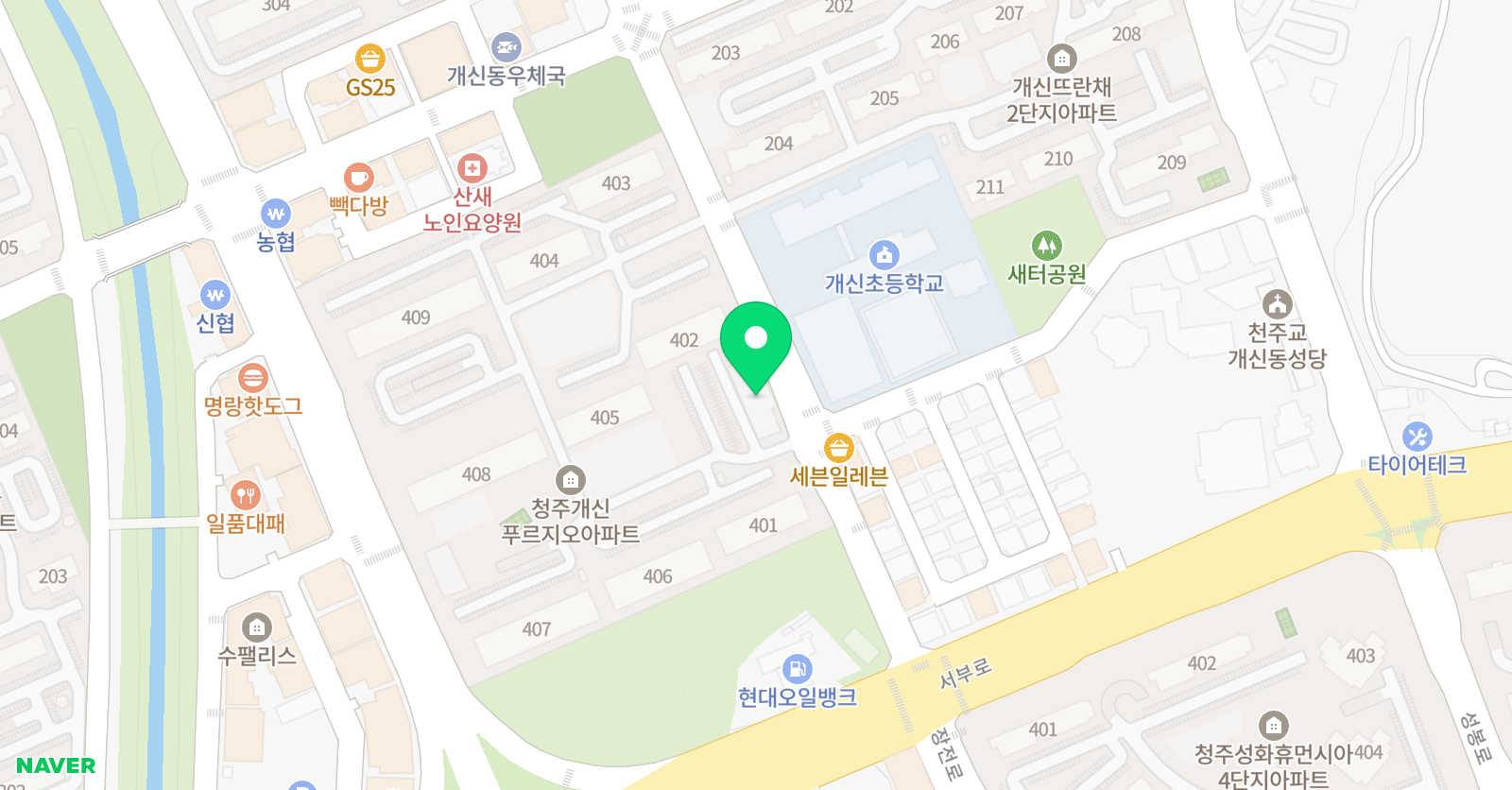 윤선생우리집앞 영어교실 개신 위치