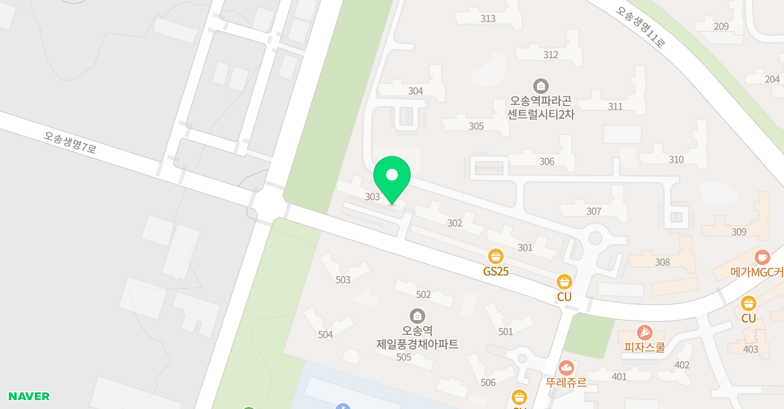 푸르넷공부방 새라쌤의 파라곤2차 위치