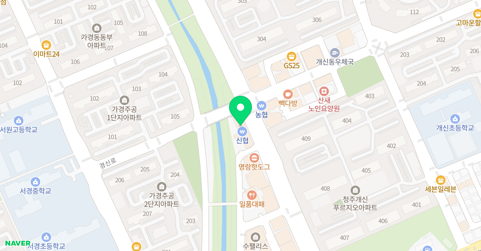 엠앤씨 음악전문학원 개신점 위치