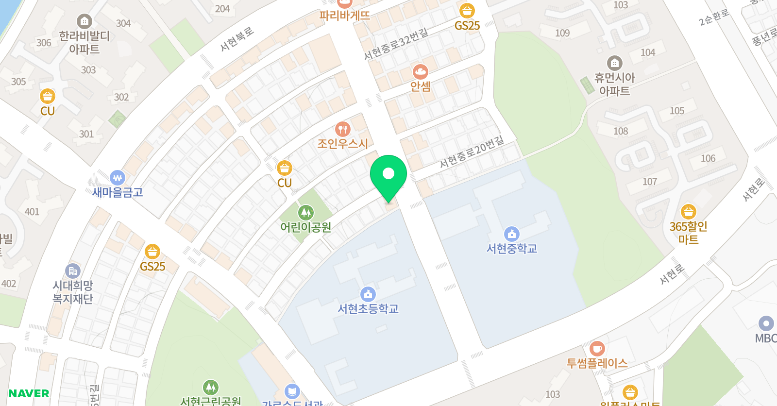 푸르넷 공부방 서현점 위치