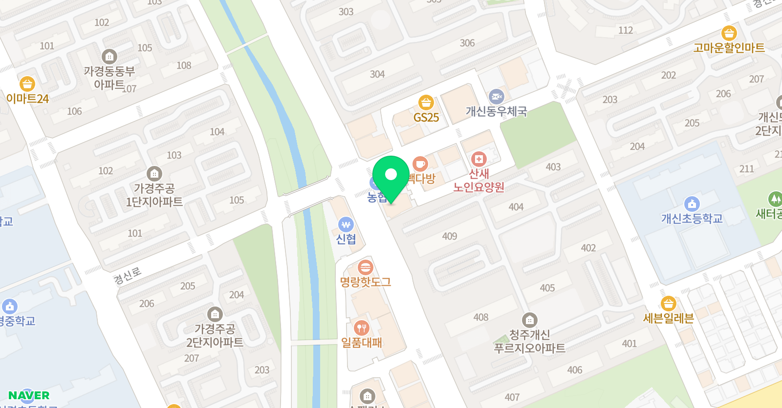 정상 어학원 청주분원 위치