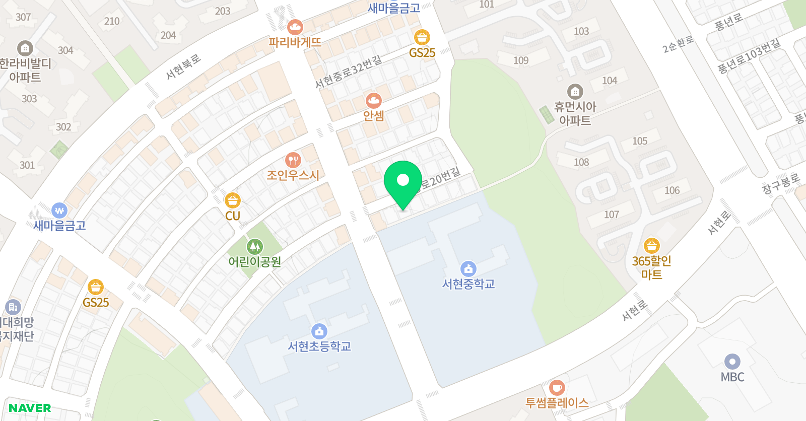 미래엔수학 친쌤 서현점 위치