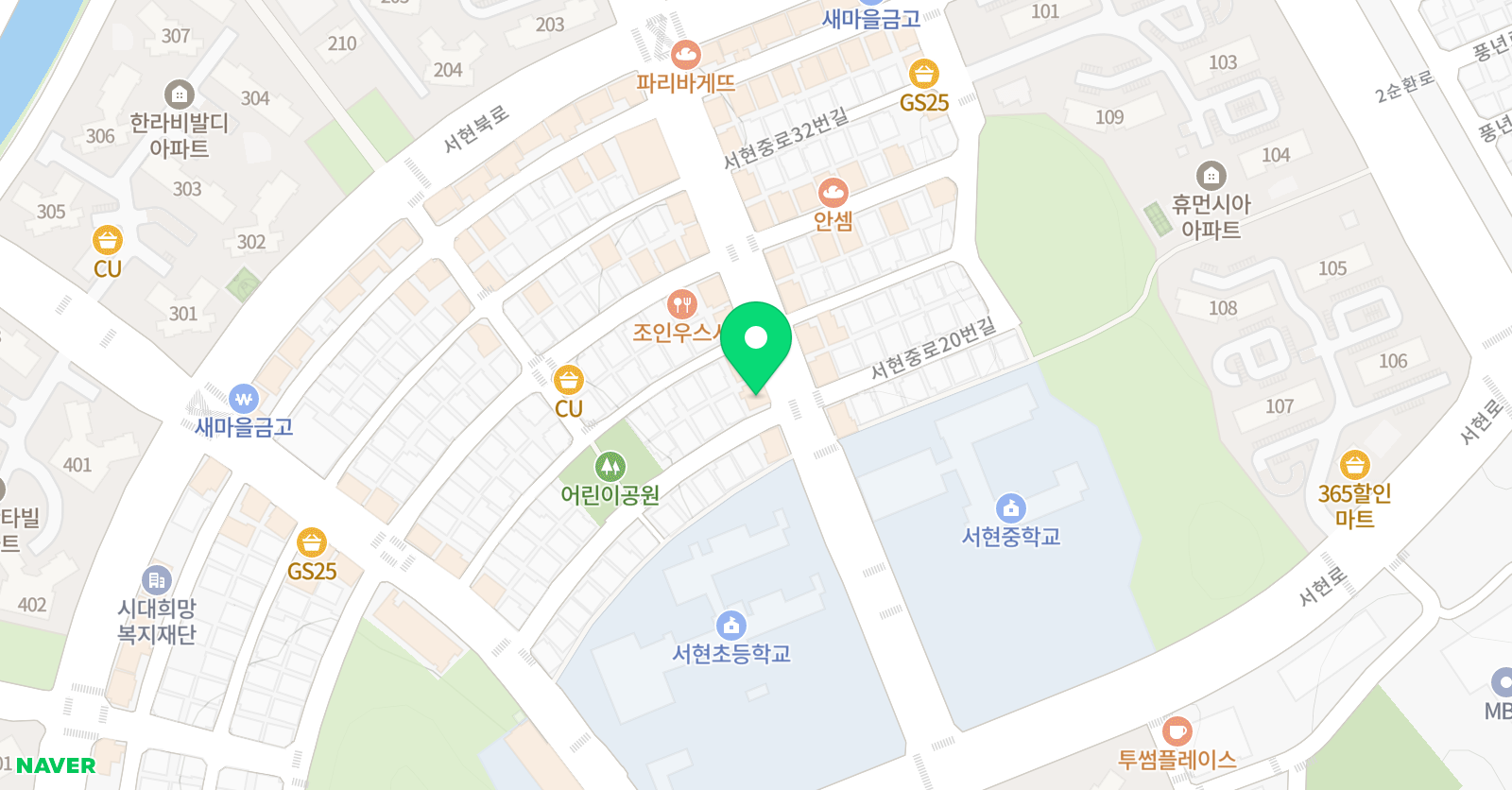 빨간펜수학의달인 청주서현점 위치