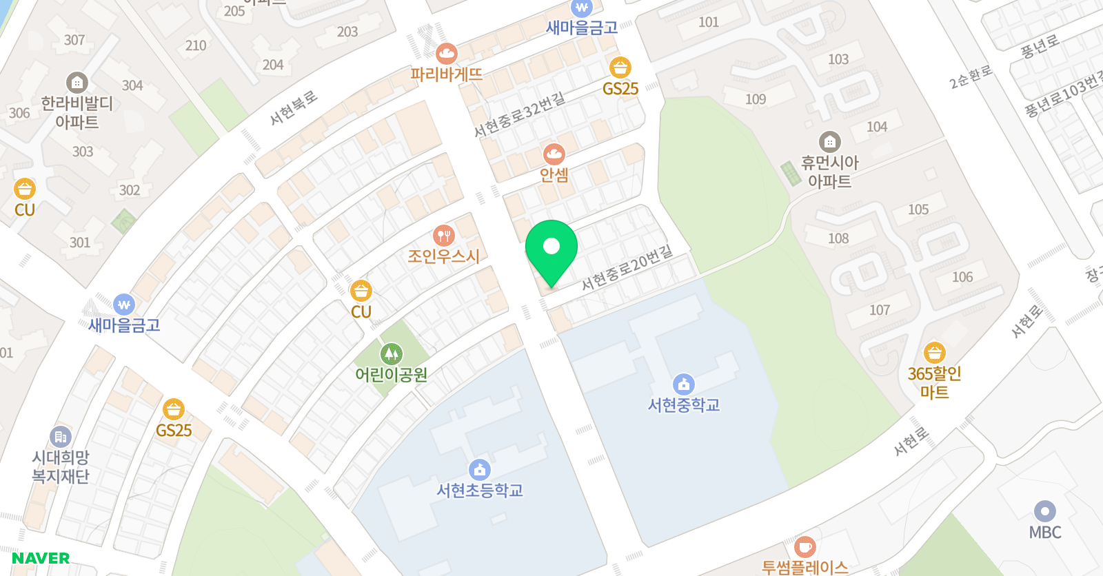 3030 영어 가경서현러닝센터 위치