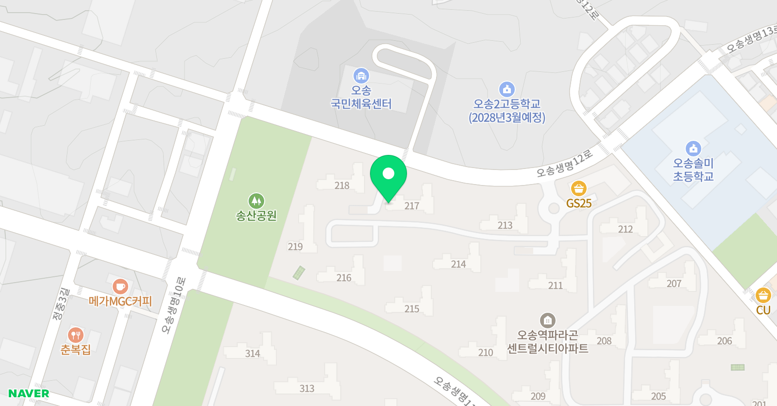아소비 오송파라곤1차217동점 위치