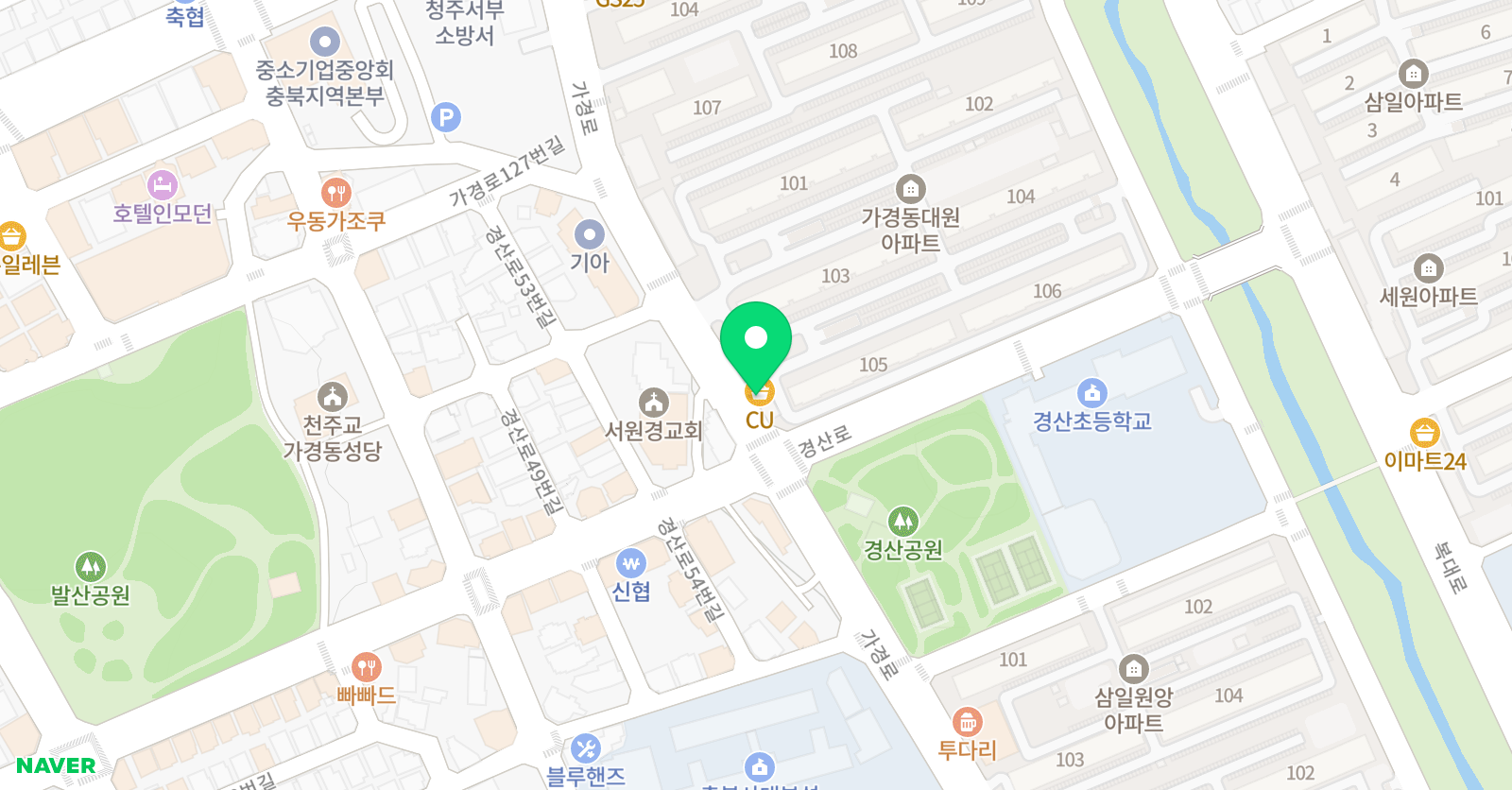 푸르넷가경 학원 위치