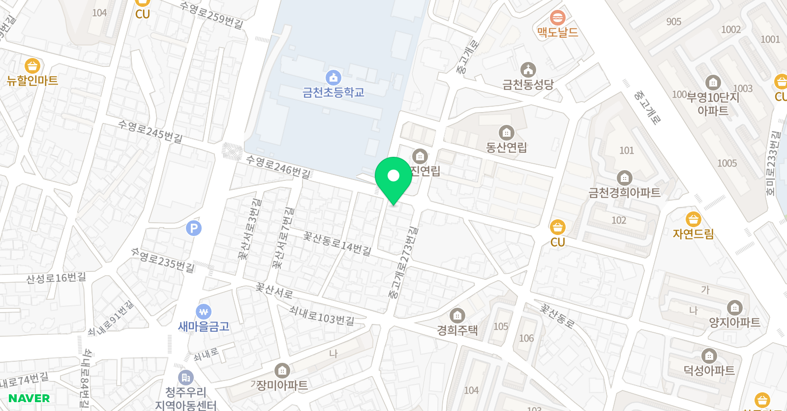푸르넷 금천 제이에스점 위치