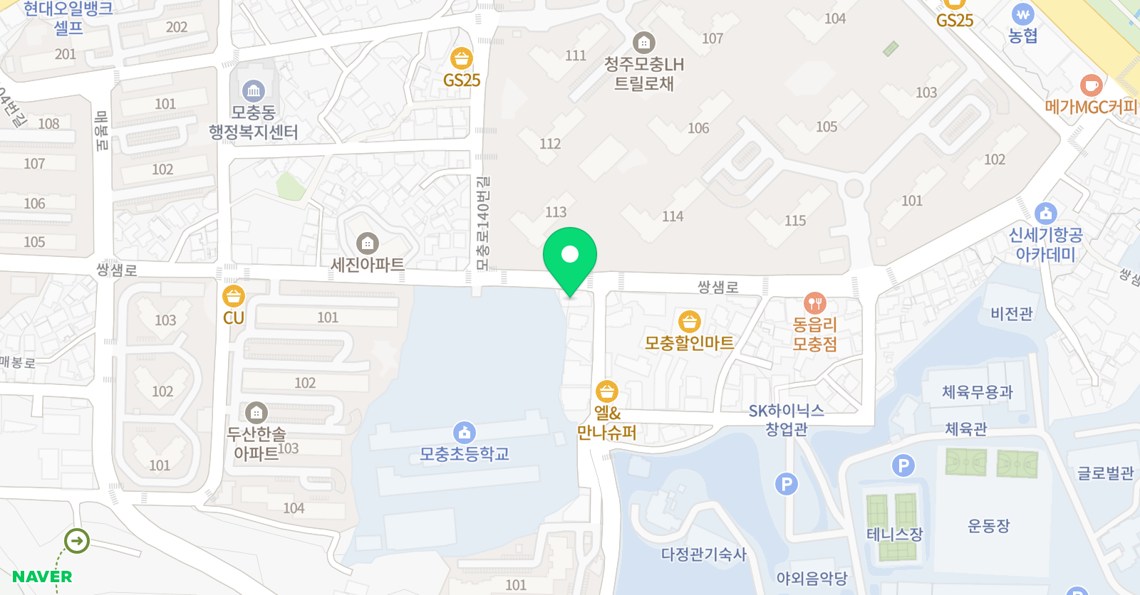 삼성 영어 셀레나 모충 스카이학원 위치