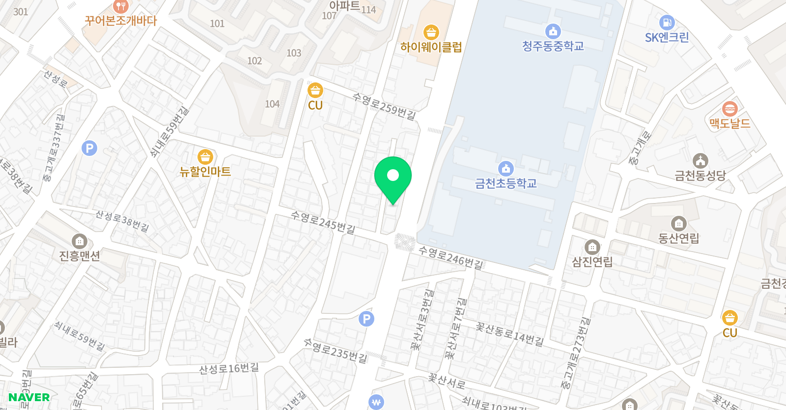 능률주니어랩 청주금천1교실 위치