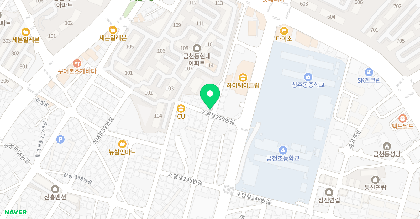허브 수학교습소 위치