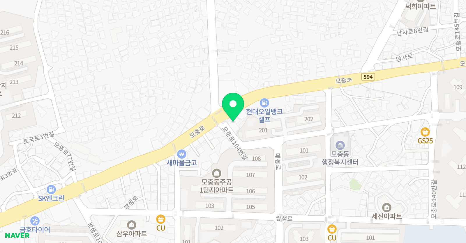 모충지앤비 영어전문학원 위치