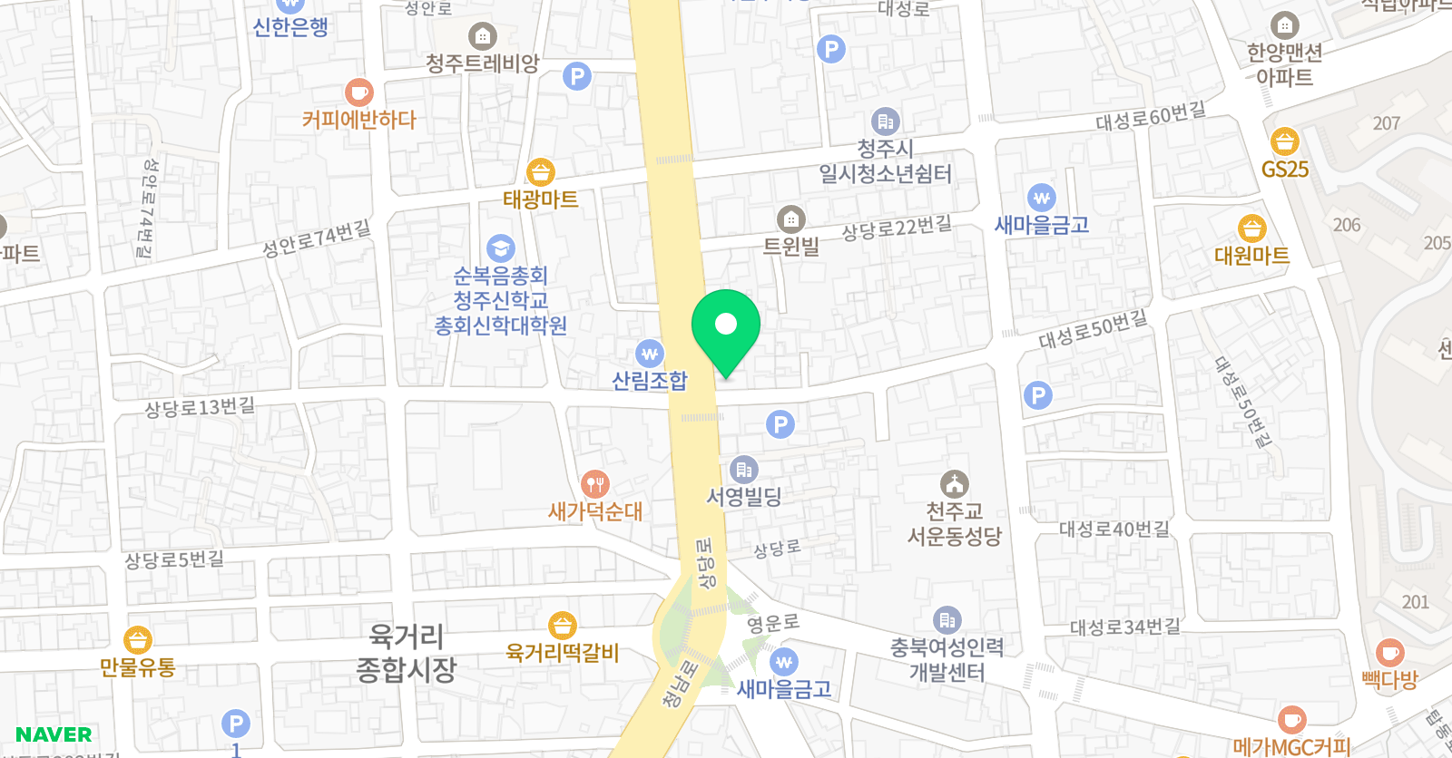 푸르넷 공부방 동청주점 위치