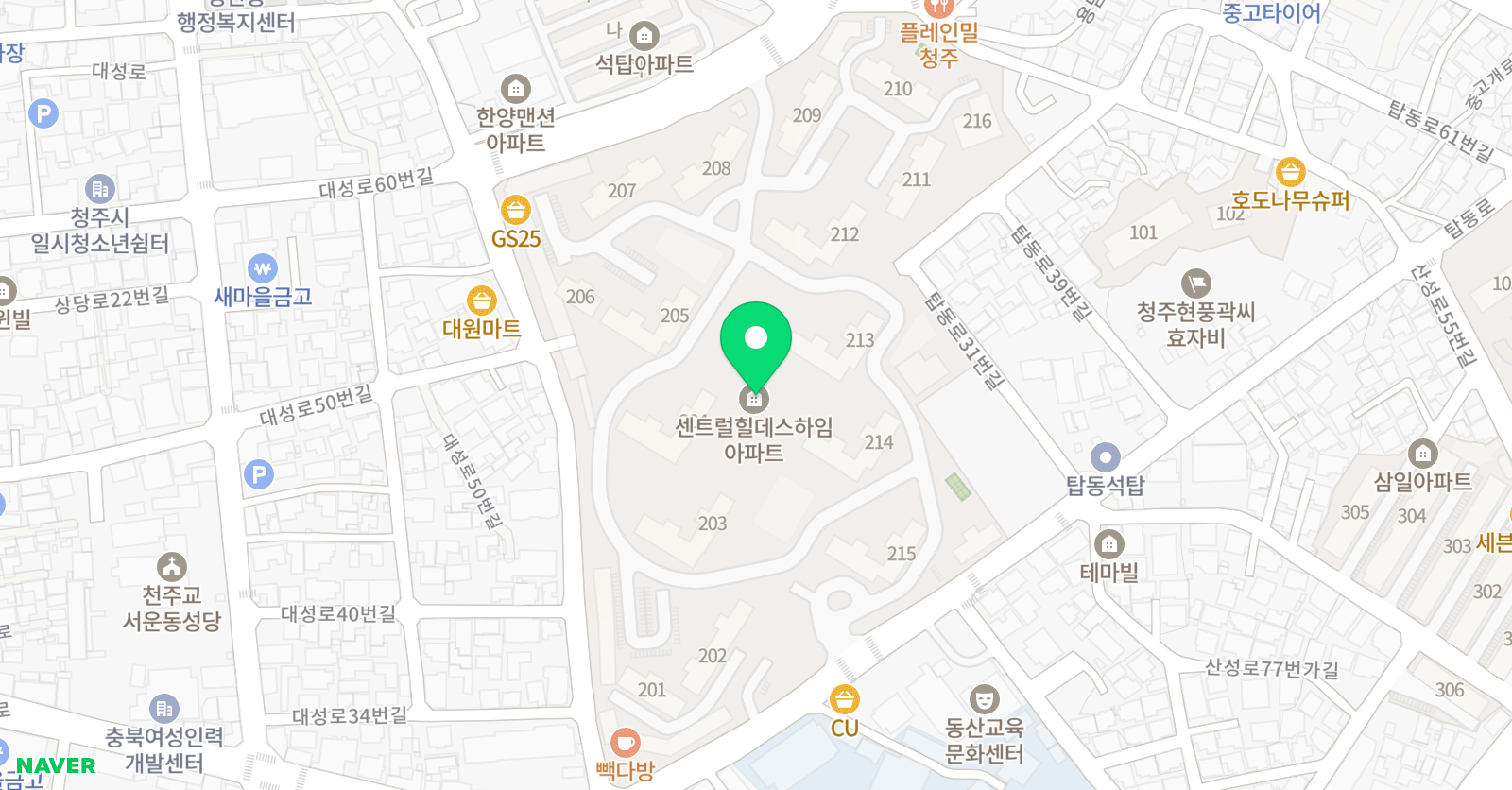 유니팝 미술 청주탑동센터 위치