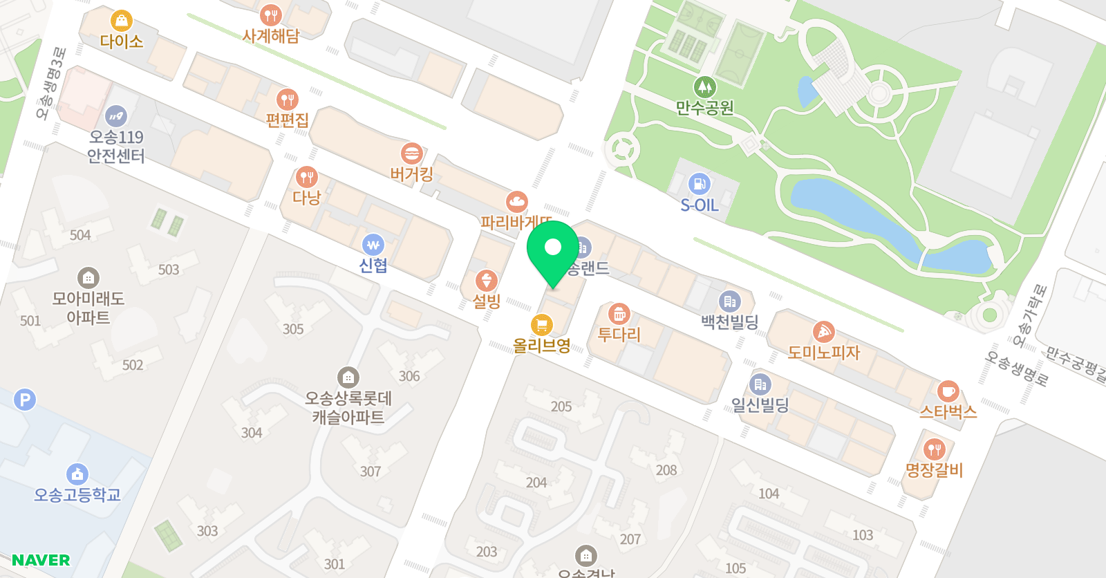 대교하이캠퍼스 오송학원 위치