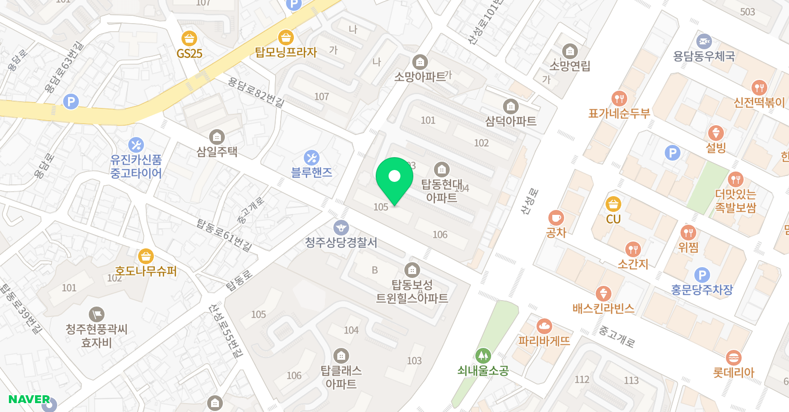 푸르넷 공부방 탑동점 위치