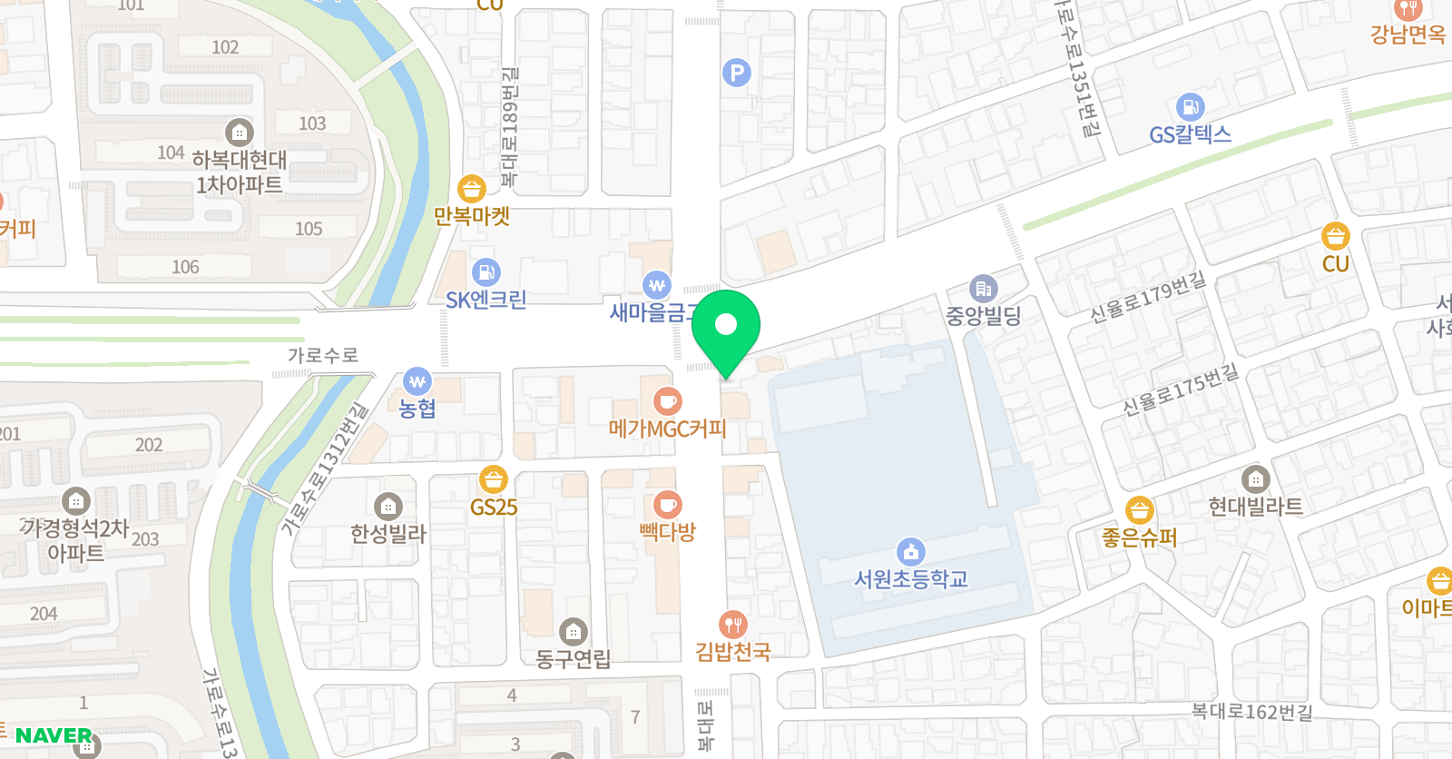 그린섬 미술학원 흥덕구캠퍼스 위치