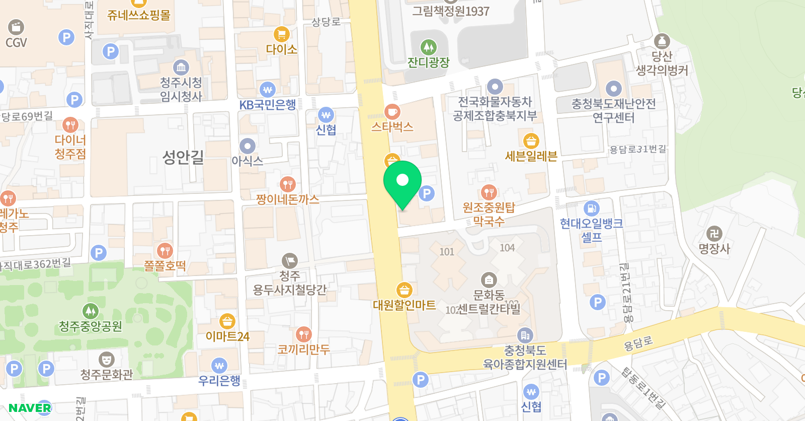 그린섬 미술학원 상당구캠퍼스 위치