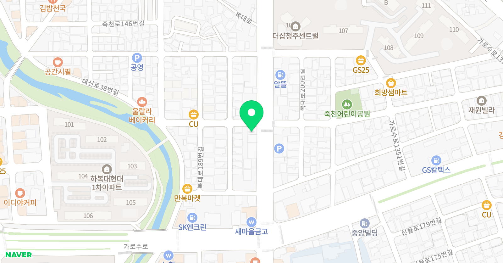 푸르넷 공부방 중청주지점 위치