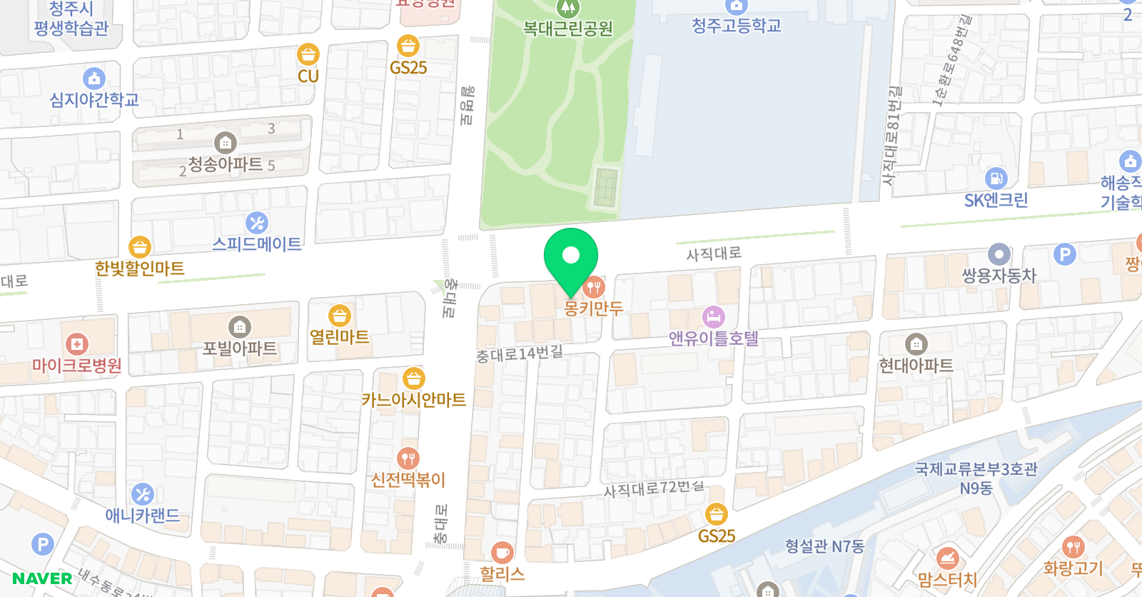푸르넷 공부방 북청주지점 위치