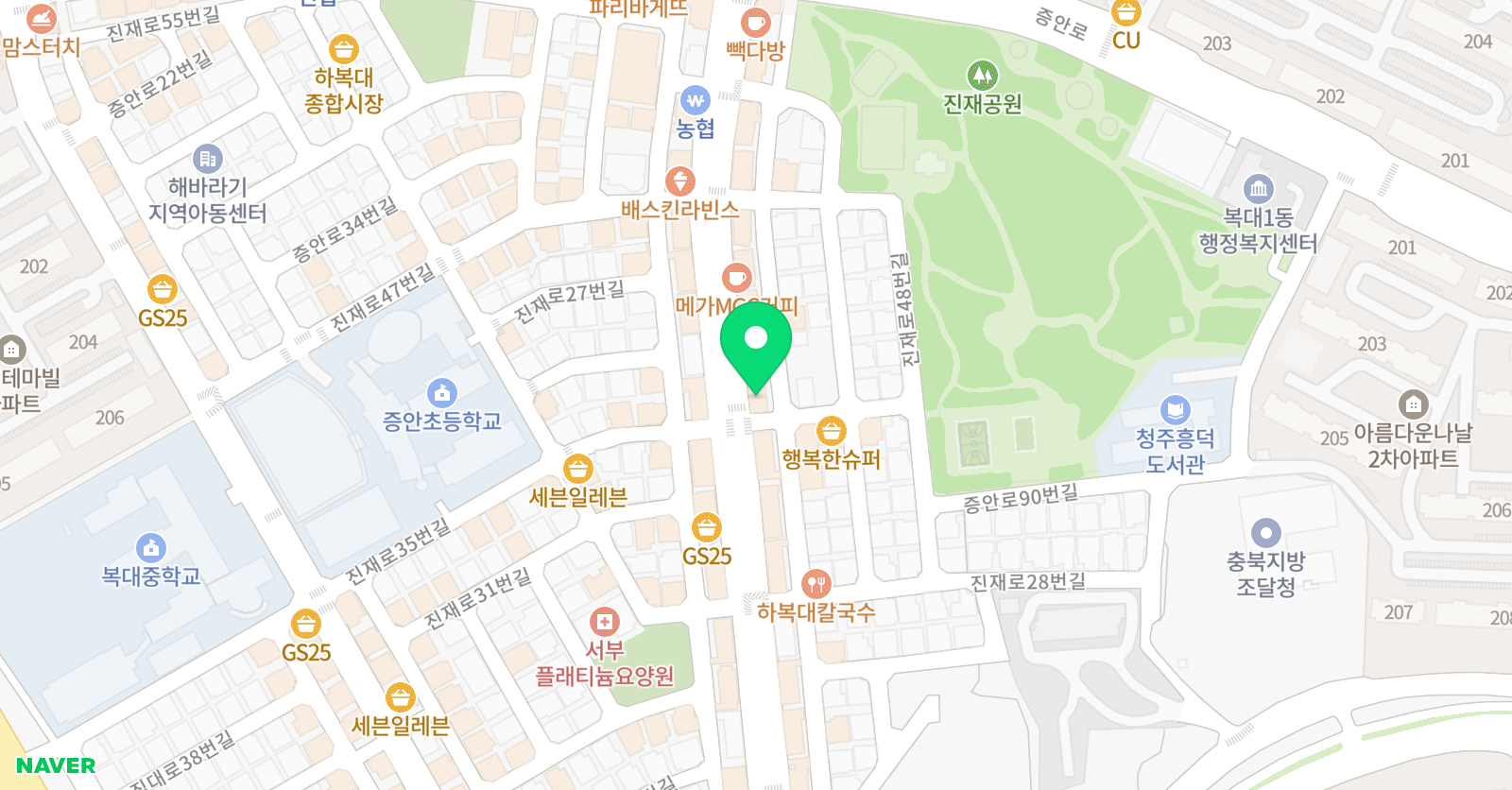 RnB 실용음악학원 하복대본점 위치