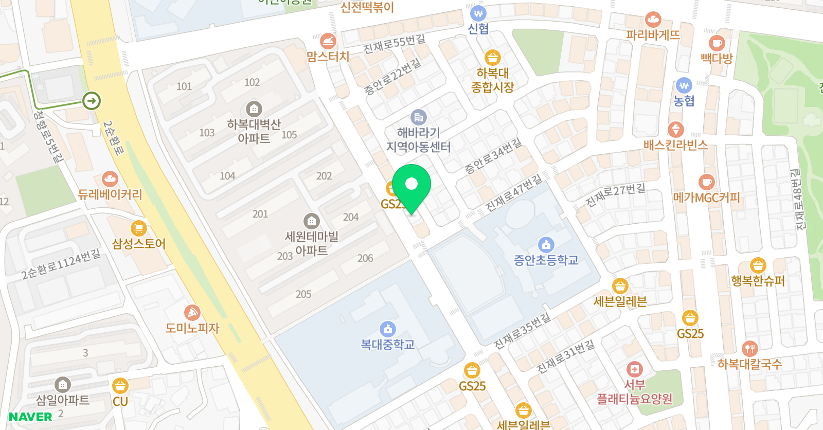 윤선생 영어숲 증안캠퍼스 위치