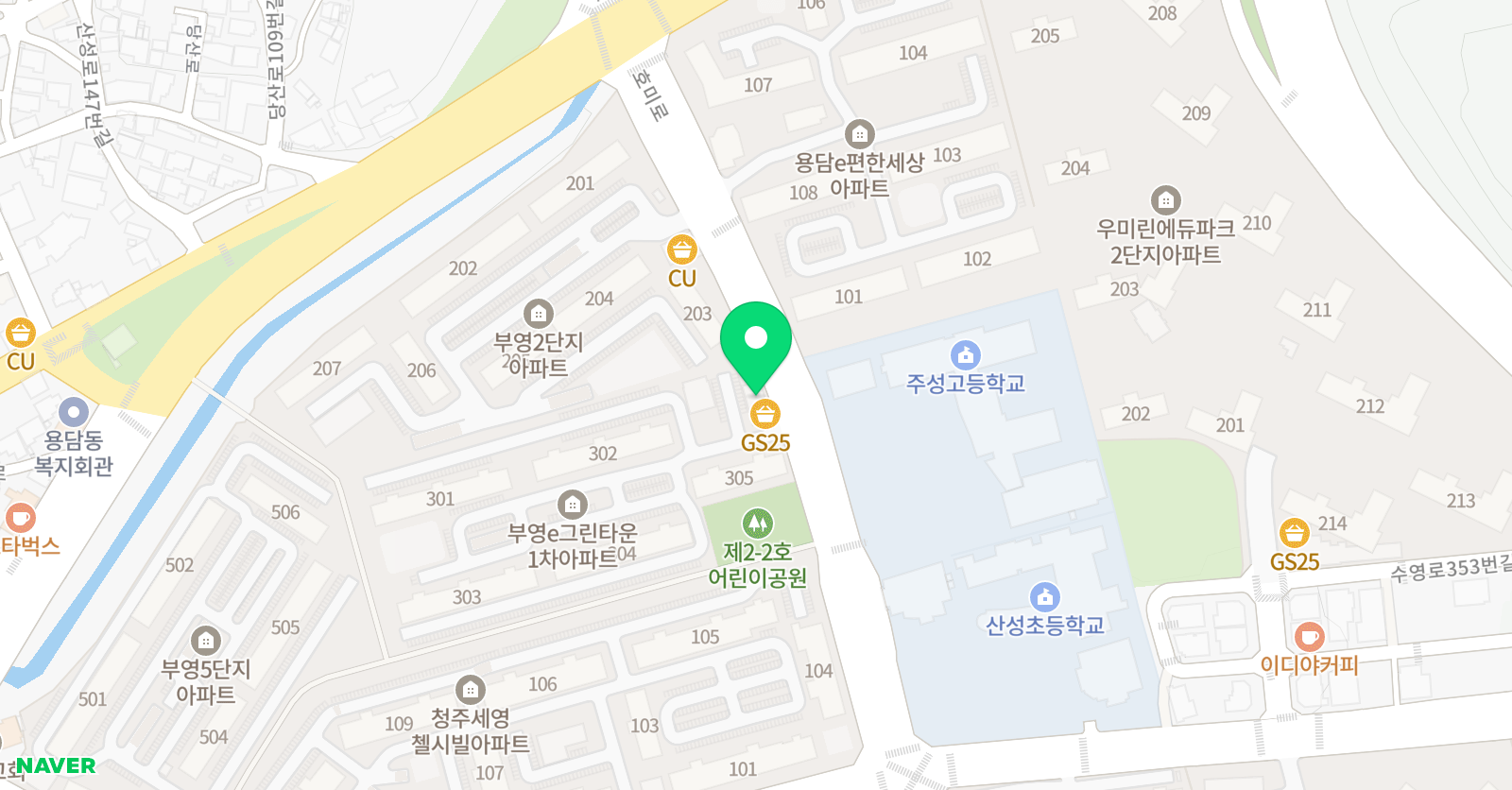 산성 태권도 체육관 위치