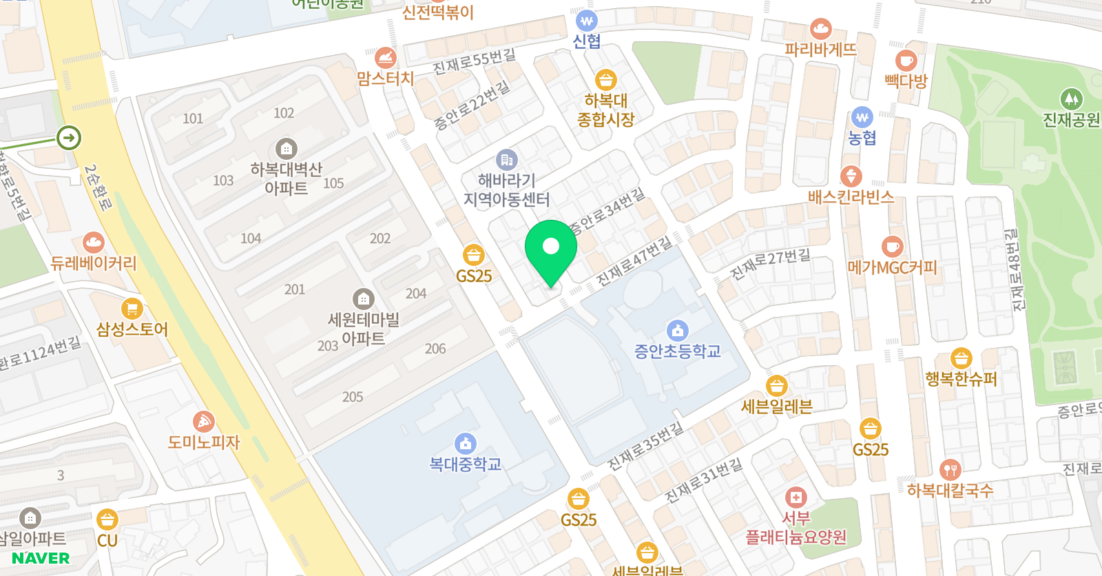 감성올리브나무 미술학원 위치