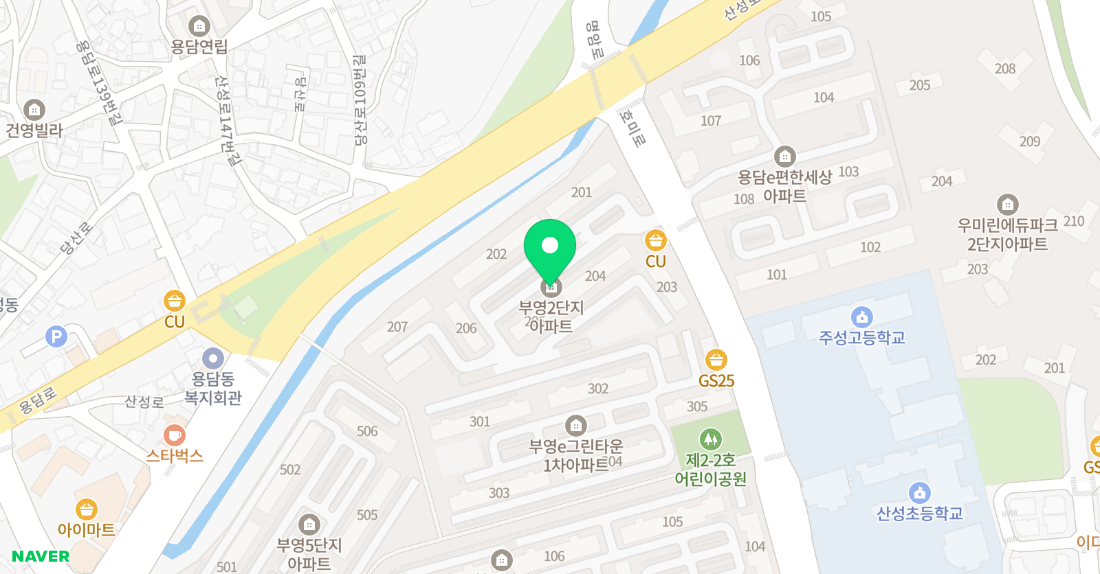 아소비 청주용담가좌부영2단지점 위치
