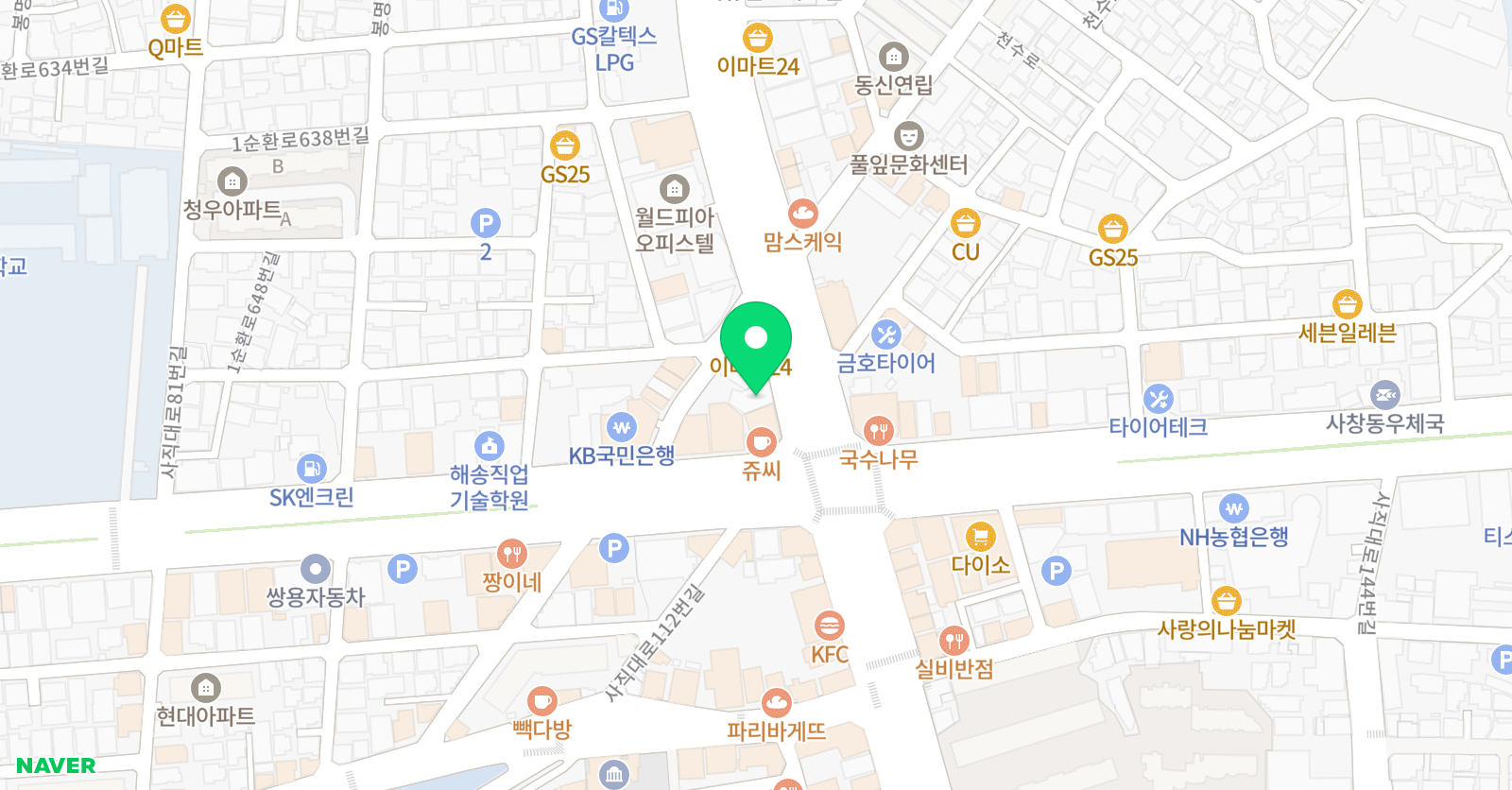 청주엠앤씨 음악전문학원 사창사거리점 위치