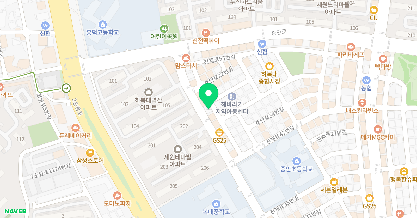 아소비 복대증안초점 위치