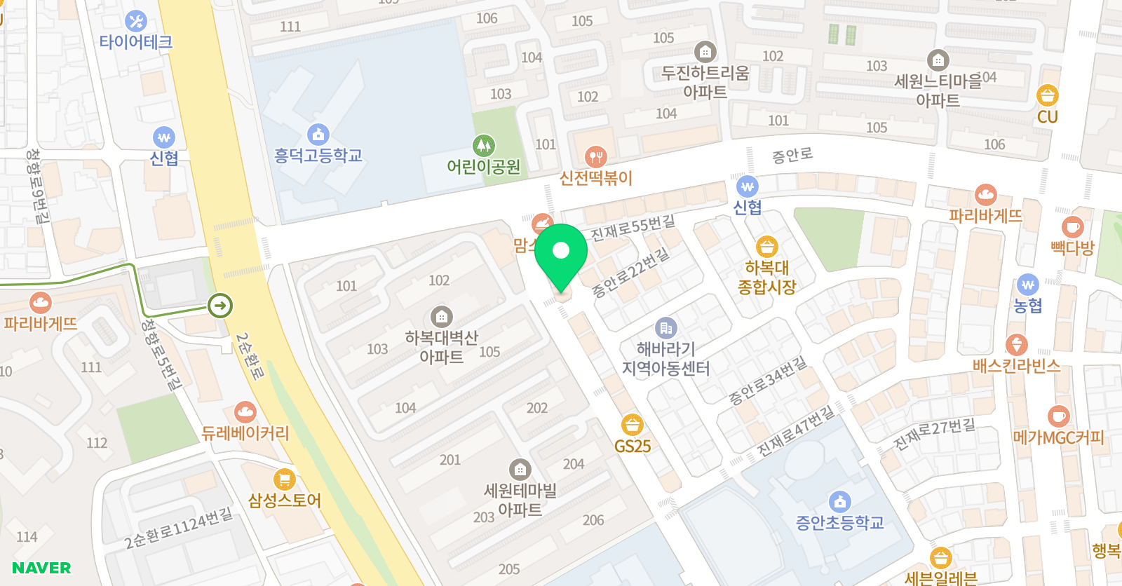 삼성 영어학원 하복대1 위치