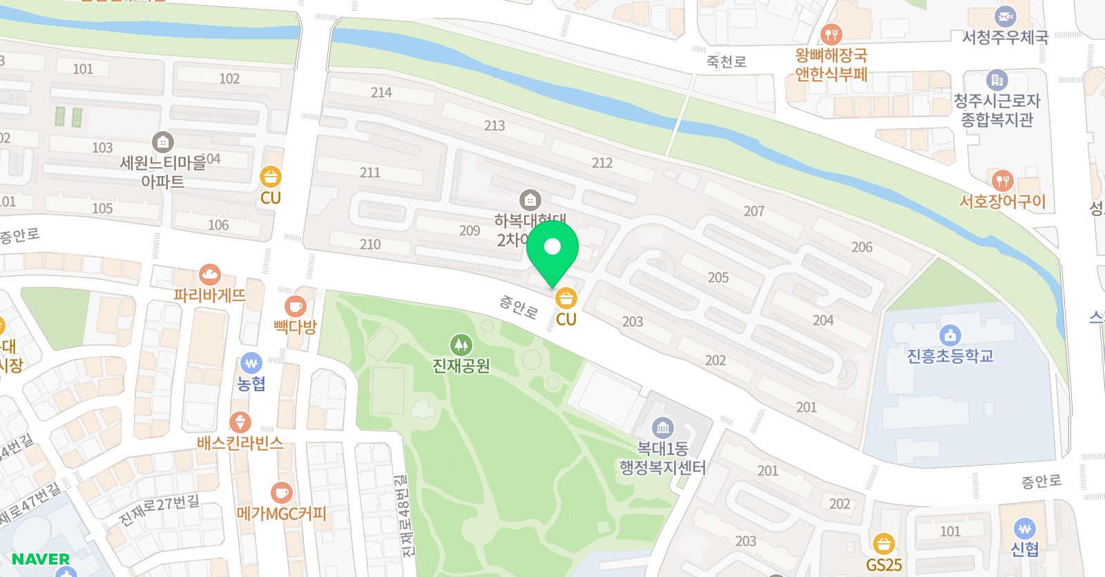 하늘그리기 미술교습소 복대점 위치