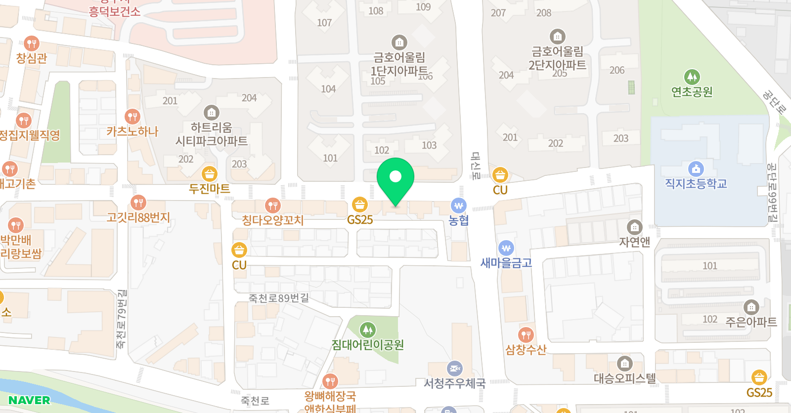 라온제나 태권도 복대관 위치