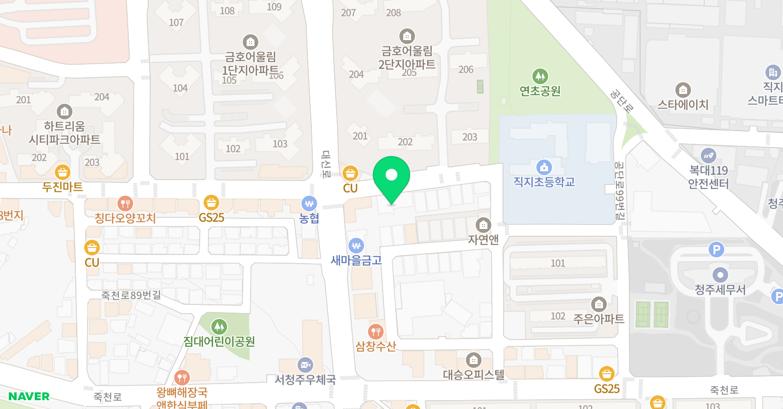 UBCK 어학원 지웰본점 위치