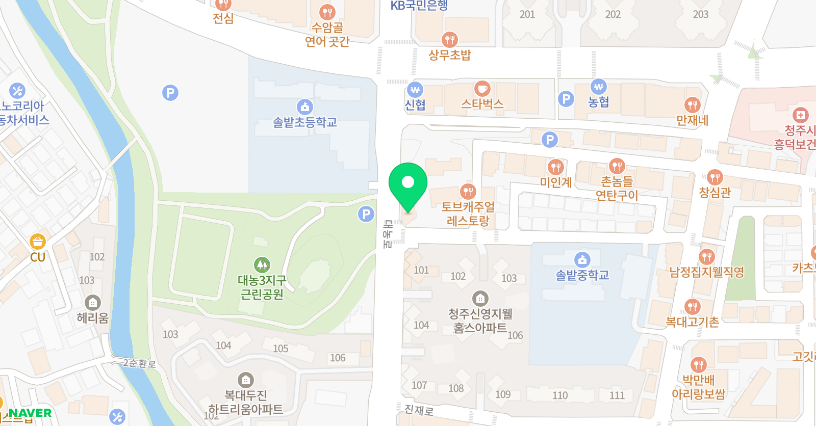 딱풀리는 수학 청주흥덕솔밭점 위치