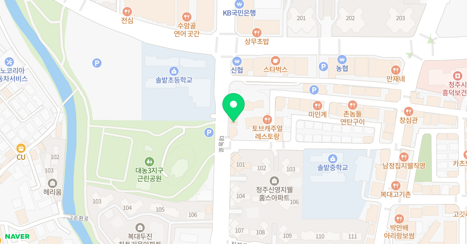 생각하는황소 청주 위치
